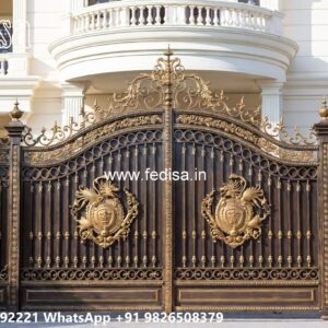 Side Gate Designs, Compound Wall Grill Design Main Gate Lighting In Outdoor
