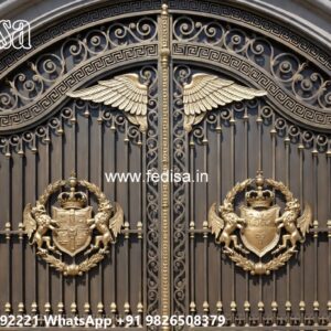 Hpl Gate Design, 4 Fold Gate Design Main Gate Lighting In Outdoor
