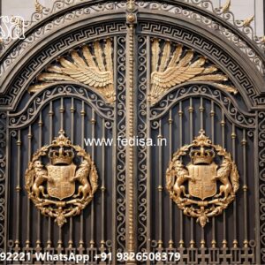 Steel Gate New Design, Angle Bar Gate Design Main Gate Lighting In Outdoor