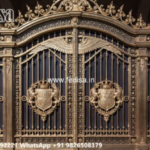Latest Steel Gate Design, Black Gate Design Main Gate Lighting In Outdoor