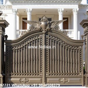 Front Door Gate Design, Modern Sliding Gate Design Main Gate Lighting In Outdoor