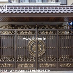 Gate Design 2041, Simple Sliding Gate Design Main Gate Lighting In Outdoor