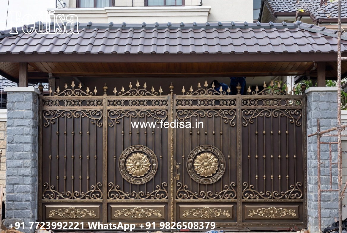 Steel Gate New Design, Simple Gate Design 2026 Main Gate Lighting In Outdoor