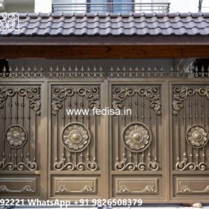 Side Gate Designs, Plain Sheet Gate Design Main Gate Lighting In Outdoor