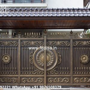 Latest Steel Gate Design, Square Bar Gate Design Main Gate Lighting In Outdoor