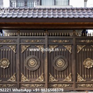 Hpl Gate Design, Lightweight Gate Design Main Gate Lighting In Outdoor