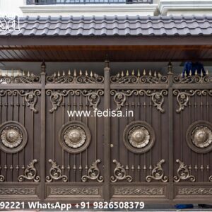 Steel Gate New Design, Steel Gate New Design Main Gate Lighting In Outdoor