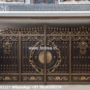 Steel Gate New Design, Gate Flower Design Main Gate Lighting In Outdoor