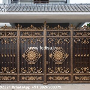 Gate Design Pipe, Fancy Steel Gate Main Gate Lighting In Outdoor