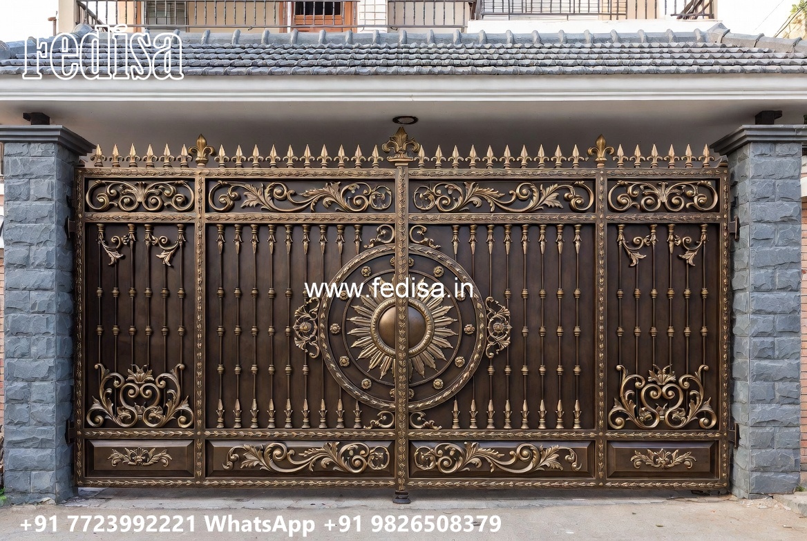 Steel Gate New Design, Latest Iron Gate Design Main Gate Lighting In Outdoor