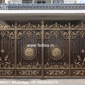 Gate Design 2055, Sliding Gate Design For Small House Main Gate Lighting In Outdoor