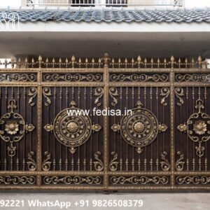 Steel Gate New Design, Steel Single Gate Design Main Gate Lighting In Outdoor