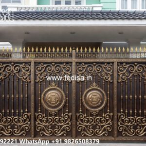 Steel Gate New Design, Steel Fence Gate Design Main Gate Lighting In Outdoor