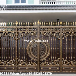 Hpl Gate Design, Safety Grill Gate Main Gate Lighting In Outdoor