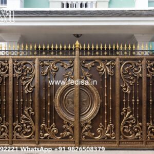 Side Gate Designs, Long Gate Design Main Gate Lighting In Outdoor