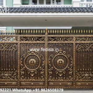 Steel Gate New Design, Wheel Gate Design Main Gate Lighting In Outdoor