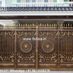 Loha Ka Gate Ka Design, Single Main Gate Design Main Gate Lighting In Outdoor