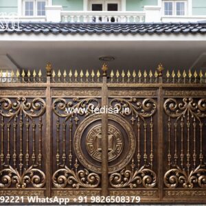 Gate Design Pipe, Steel Pipe Gate Design Main Gate Lighting In Outdoor