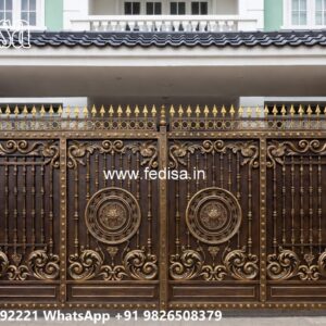 Steel Gate New Design, Gate Shed Design Main Gate Lighting In Outdoor