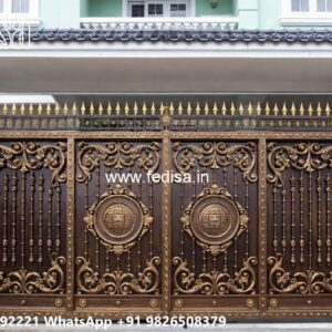 Gate Design 2063, Curved Gate Design Main Gate Lighting In Outdoor