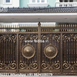 Front Door Gate Design, Laser Cutting Compound Gate Main Gate Lighting In Outdoor