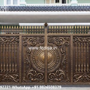 Loha Ka Gate Ka Design, Maharaja Gate Steel Main Gate Lighting In Outdoor