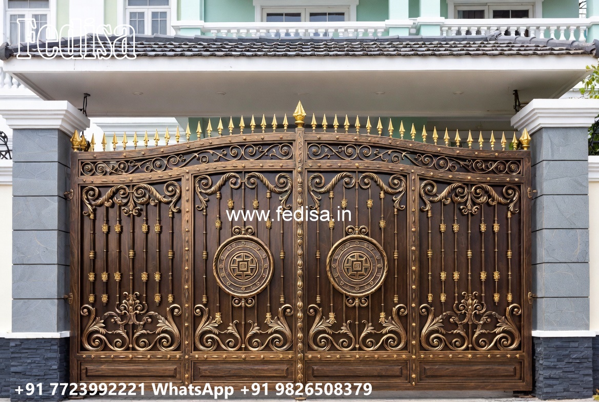 Front Door Gate Design, Steel Gate Single Door Price Main Gate Lighting In Outdoor