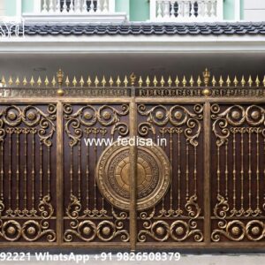 Gate Design 2065, Main Gate Steel Gate Design Main Gate Lighting In Outdoor
