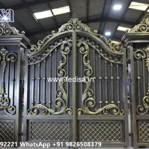 Gate Design Pipe, Gate Design Loha Main Gate Lighting In Outdoor