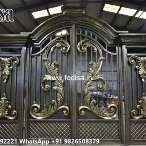 Front Door Gate Design, Main Gate Design Grill Main Gate Lighting In Outdoor