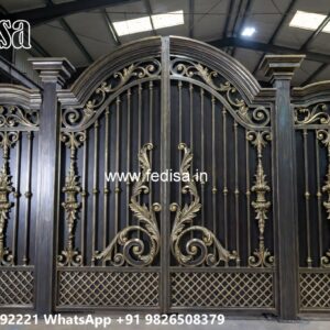 Side Gate Designs, Iron Channel Gate Design Main Gate Lighting In Outdoor