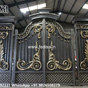 Gate Design Pipe, Modern Iron Pipe Gate Main Gate Lighting In Outdoor