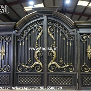 Steel Gate New Design, Simple Grill Gate Main Gate Lighting In Outdoor