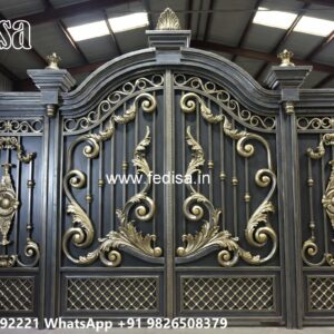 Latest Steel Gate Design, Boundary Ka Gate Main Gate Lighting In Outdoor