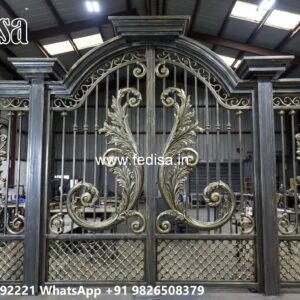 Loha Ka Gate Ka Design, Simple Main Gate Design Iron Main Gate Lighting In Outdoor