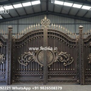 Hpl Gate Design, Sliding Door Gate Design Main Gate Lighting In Outdoor