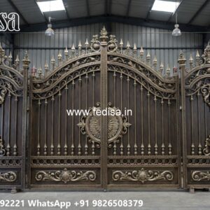 Hpl Gate Design, Angle Gate Design Main Gate Lighting In Outdoor