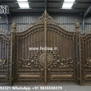 Gate Design 2075, Modern Entrance Gate Design Main Gate Lighting In Outdoor