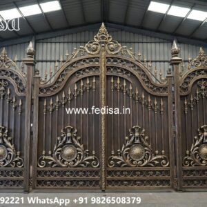 Hpl Gate Design, Temple Steel Gate Design Main Gate Lighting In Outdoor