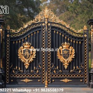 Front Door Gate Design, Steel Maharaja Gate Main Gate Lighting In Outdoor