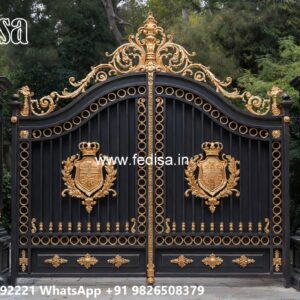 Steel Gate New Design, Fancy Gate Ka Design Main Gate Lighting In Outdoor