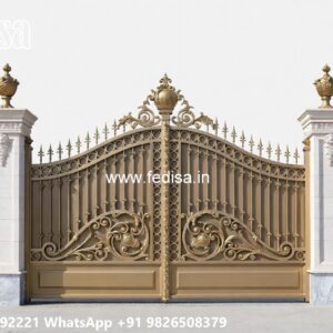 Beautiful Gate Designs, Design Gate Steel Main Gate Lighting In Outdoor