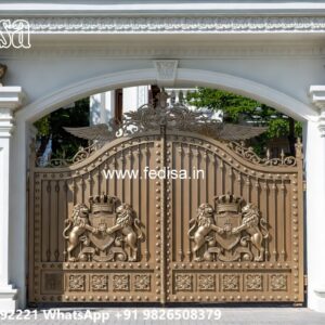 Steel Gate New Design, Boundary Main Gate Main Gate Lighting In Outdoor