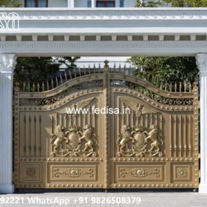 Modern Fence Gate, Stainless Steel Folding Gate Design Main Gate Lighting In Outdoor