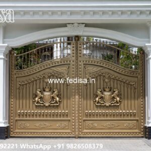 Front Door Gate Design, Modern Wooden Gate Design Main Gate Lighting In Outdoor