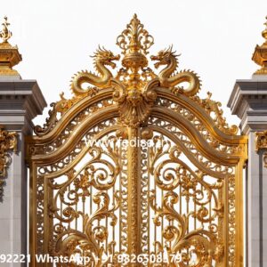 Steel Gate New Design, Front Wall Gate Design Main Gate Lighting In Outdoor