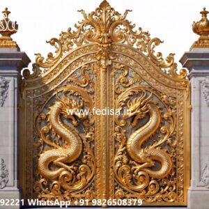 Hpl Gate Design, Iron Simple Gate Design Main Gate Lighting In Outdoor