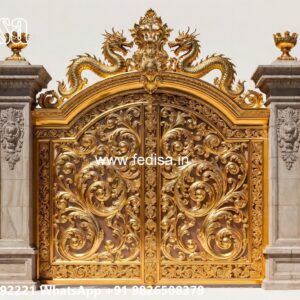 Steel Gate New Design, Front Iron Gate Design For Home Main Gate Lighting In Outdoor