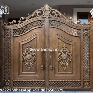 Hpl Gate Design, Metal Sheet Gate Design Main Gate Lighting In Outdoor