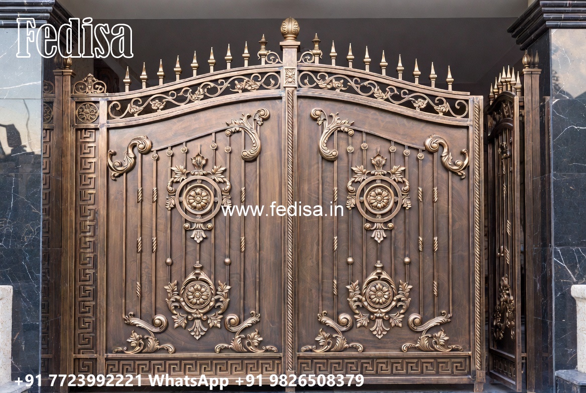 Beautiful Gate Designs, Steel Wala Gate Main Gate Lighting In Outdoor